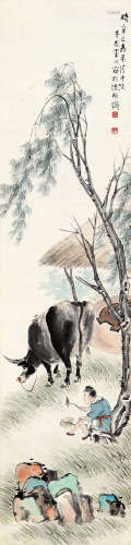 李芳园（1883～1947） 牧趣图 屏轴 纸本