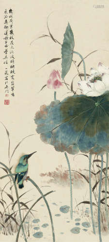 陆抑非（1908～1997） 太液晓霞 立轴 纸本