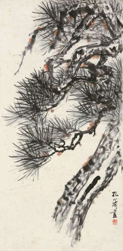 孔小瑜（1899～1984） 松寿图 屏轴 纸本
