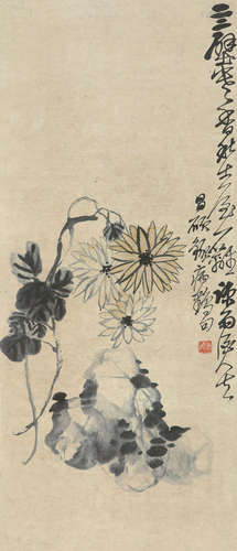 吴昌硕（1844～1927） 菊石图 立轴 纸本