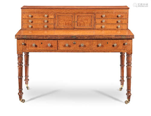 An unusual Regency peroba wood and crossbanded bonheur du jour