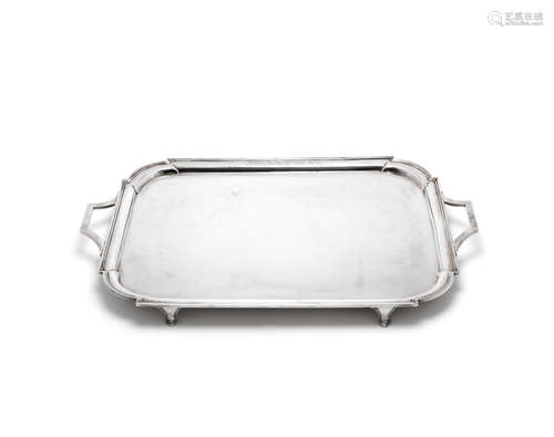 by Herbert Lambert, London 1901  An Edwardian two-handled silver tray