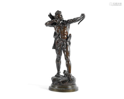 Henry Veiss (French, fl. late 19th / early 20th century): A patinated bronze figure of William Tell