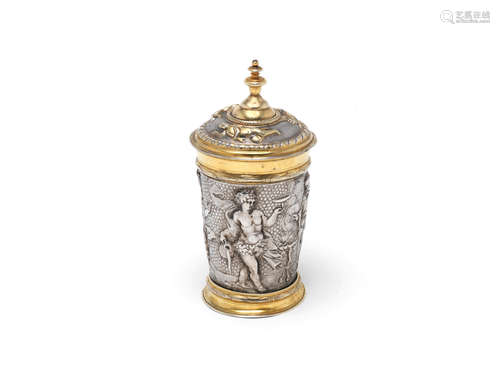 by Johannes Raminger, Augsburg circa 1650  A 17th century German parcel-gilt silver cup and cover