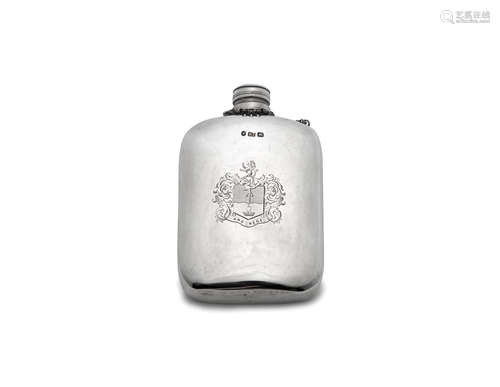 by Robert Thornton, Birmingham 1868  A Victorian silver flask