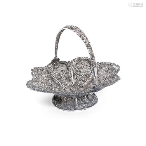 maker's mark 'TP', Moscow pre-1898 mark  A Russian silver filigree basket