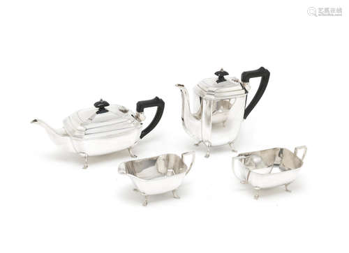 maker's mark 'HyC', Sheffield 1964  (4) An Art Deco four-piece silver tea and coffee service