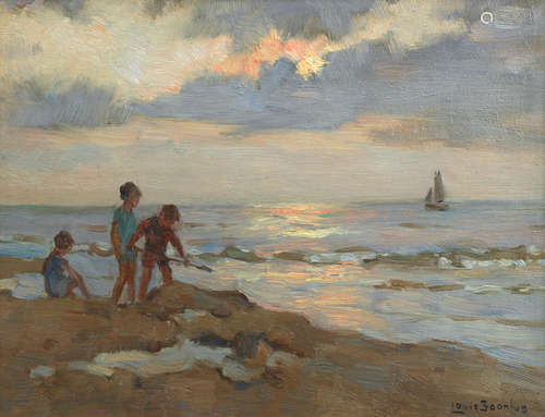 Children on a beach  Louis Soonius(Dutch, 1883-1956)