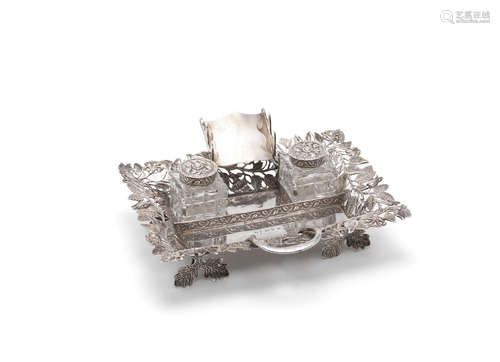 by Joseph Willmore, Birmingham 1836  A William IV silver inkstand