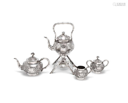 by Yok Sang, Shanghai circa 1914  A Chinese Export four-piece silver tea service