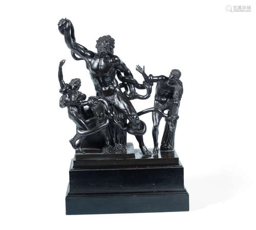 after the antique, French or Italian A 19th century patinated bronze group of The Laocoön