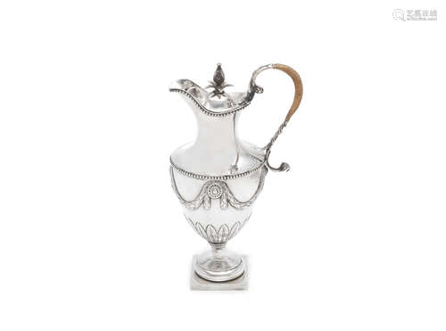 maker's mark 'IC', London 1772  A George III silver hot water jug