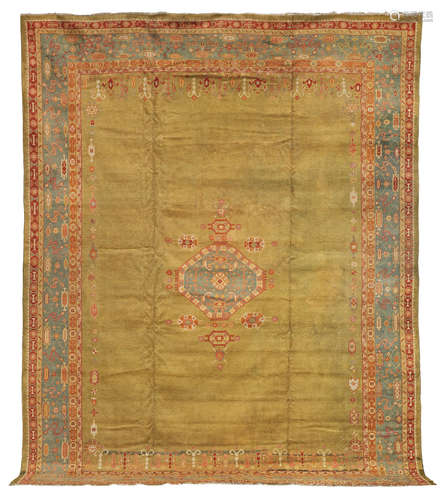 Central Persia, 470cm x 360cm A Large green Ushak