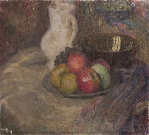 Louise Coupé (1877-1915) Still life of apples Oil on canvas. Signed at lower right. Artist trained