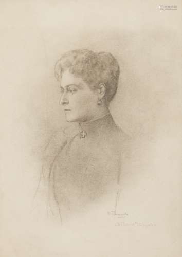 Jadwega Matawowska (1874-1963, Poland/Belgium) Portrait probably of Alexandra de Hesse Federovna,