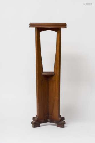 Belgian Art Nouveau work Stand Padauk wood, with two shelves. - H: 90 cm- -