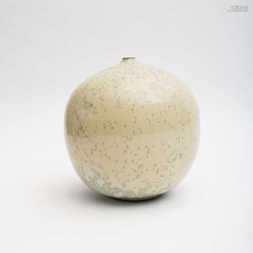 Roland Renson (Born in 1943) Round vase Ceramic with unbleached enamelled glaze and blue-green sheen
