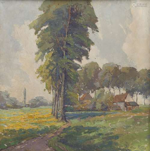 Ange Pultau or Pulteau (1882-1969) Spring landscape Oil on panel. Signed at lower right. - 40 x 40