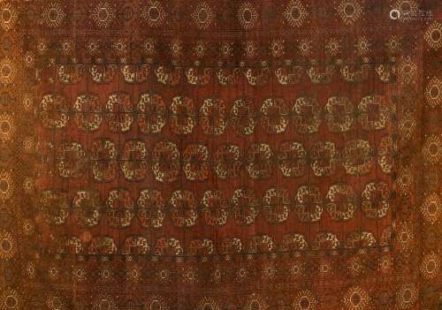 Bukhara Rug Wool, featuring guls on a red background. - 280 x 200 cm- -
