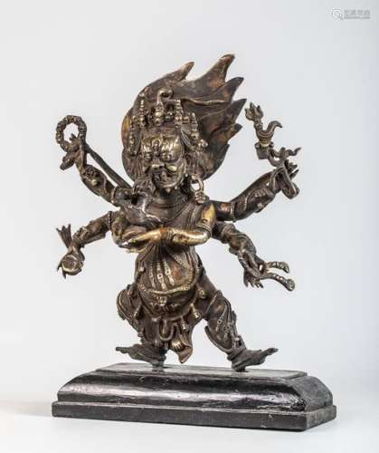 Maakala, en bronze. Népal, XIXe siècle. H:24cm