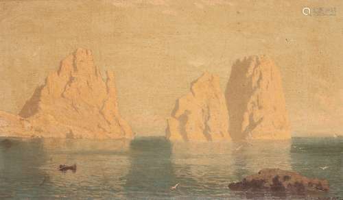 Edward Binyon (1830-1876)A view of CapriSigned and dated 187*Oil on canvas21.5 x 36cm; 8¼ x 14in++