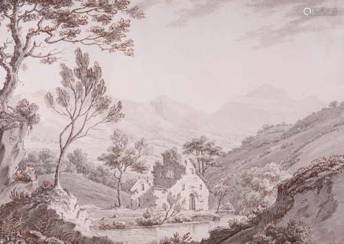 Thomas Sunderland (1744-1828)Near the Breadalbane Estate, PerthshirePen, brown ink and watercolour