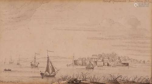 James Pettit Andrews F.S.A. (1737-1797)View of Yarmouth from Norton LodgeSigned and titled Pen, ink,