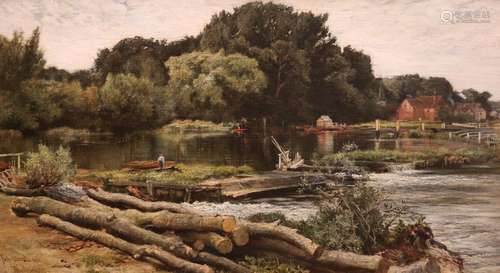 Keeley Halswelle, A.R.S.A., R.I. (1832-1891)A view on the river at PangbourneSigned, inscribed