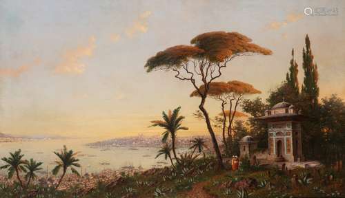 Attributed to Charles Robertson (1844-1891)A large panoramic view of ConstantinopleSigned with