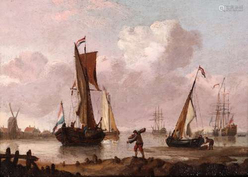 Francis Swaine (c.1720-1782)Dutch ships on a choppy sea and at anchor on the coastA pair, both