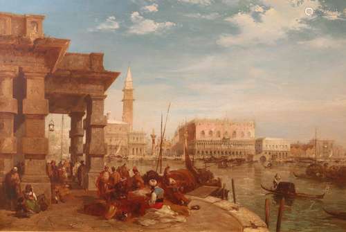 Edward Pritchett (1808-1894)The Doge's Palace from the Dogana, VeniceOil on canvas44 x 64cm; 17¼ x