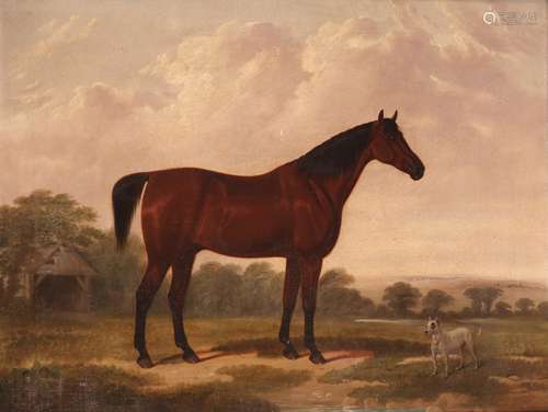 Brown early 19th CenturyA hunter in a landscape with a dogSigned and dated 1819Oil on canvas51 x