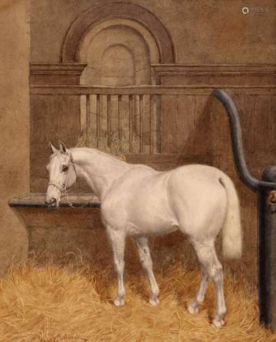 Charles Edwin M. Baldock (1876-c.1941)The horse Phoenix, in a stableSignedWatercolour24.5 x 19.