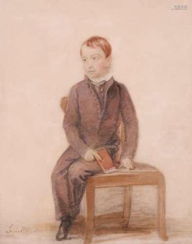 Joshua Cristall RA (1768-1847)Seated Boy with a BookSigned with initials and dated 1818Watercolour24