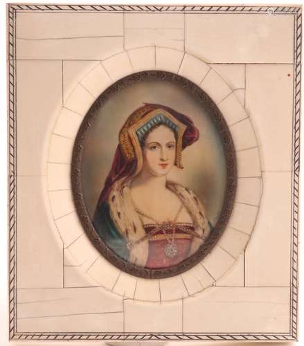 λ English School 19/20th CenturyPortrait miniatures of ladies in historical costume including Lady