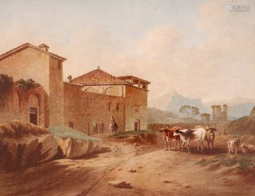 John Warwick Smith (1749-1831)In the Apennines between Bologna and Florence; Remains of the temple