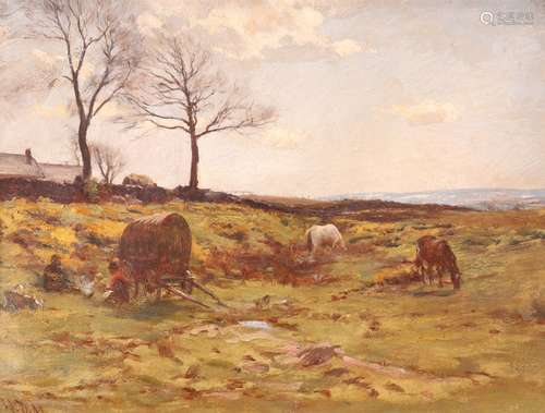 William Darling Mackay (1844-1924)A gypsy encampmentSigned with initialsOil on canvas28.5 x 38cm; 11