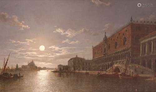 Henry Pether (1800-c.1865)Venice in the moonlight with the Doge's PalaceOil on canvas38 x 58cm; 15 x