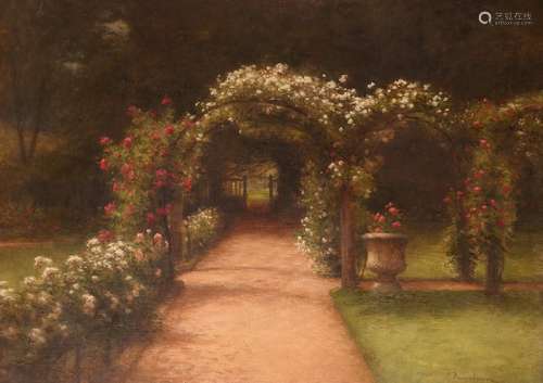 Joseph Farquharson (Scottish 1846-1935)My GardenSigned, also signed titled and inscribed Finzean