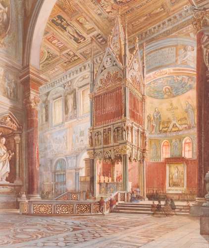 Vincenzo Marchi (Italian 1818-1894)Cathedral interiorSignedWatercolour with gum arabic46 x 38.5cm;