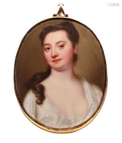 Christian Friedrich Zincke (German 1683-1767)Portrait miniature of a lady, head and shoulders, in