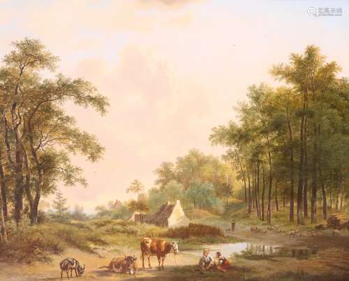 Pieter Gerardus Van Os (Dutch 1776-1839)Cattle and livestock by a country cottageSigned and dated