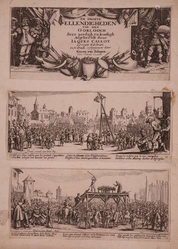 Jacques Callot (French 1592-1635)De Droeve Ellendigheden van den Oorloogh18 engravings including