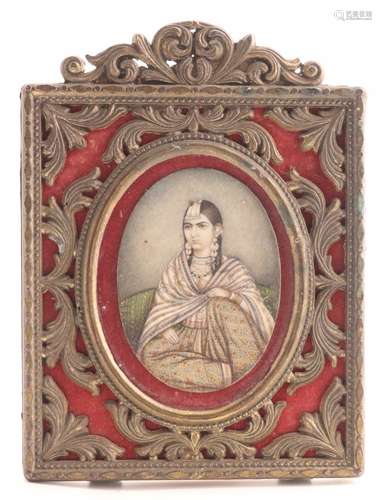 λ Anglo-Indian School c.1830Portrait miniature of Maham Begum, wife of Muhammed Baber Babshah who