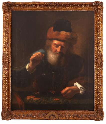 Follower of Karel Van Der PluymThe Weigher of GoldOil on canvas91 x 77cm; 35¾ x 30¼inProvenance: