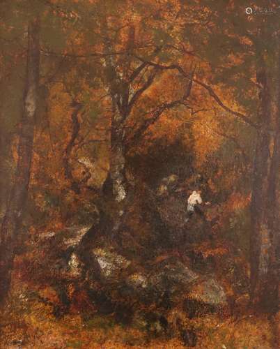 Attributed to Narcisse Virgile Diaz de la Pena (French 1807-1876)Forest ViewOil on panel53 x 44.5cm;