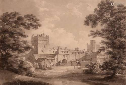 Thomas Hearne (1744-1817)Naworth Castle, CumberlandPencil and grisaille wash 18.25 x 26.5cm; 7¼ x