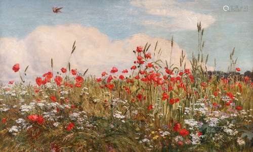 Walter Field (1837-1931)Poppies on the edge of a corn fieldSigned and dated 1878Oil on canvas33 x