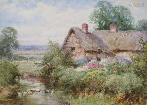 ‡Henry John Sylvester Stannard (1870-1951)The duck pond at Eastbury, BerkshireSignedWatercolour25