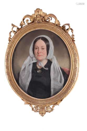 Eugène Devéria (French 1808-1865)Portrait of Mrs Elizabeth Copeland, sister of John George